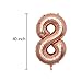 BALBALONAR 40 inch Jumbo 18th Rose Gold Foil Balloons for Birthday Party Supplies,Anniversary Events Decorations and Graduation Decorations