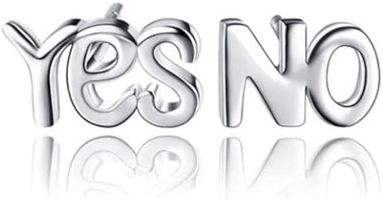 Fashmond YES NO Buchstabe Ohrstecker für Damen aus 925