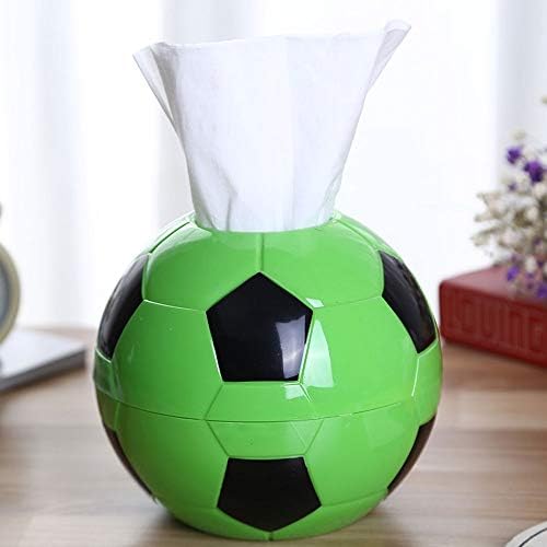 Creative Football Tissue Box Cover, Plastic Table Tissue Holders, Novel Round Facial Tissue Dispenser for Living Room, Bedroom, Study, Shop, Restaurant, Car (Color : Green)