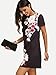 Floerns Women's Floral Print Short Sleeve Casual Top Shirt Dress Black White L