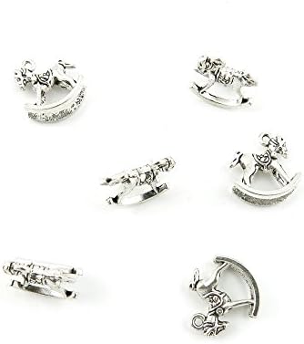 Price per Lot 400 PCS Jewelry Making Charms Antique Silver Tone Color Jewellery Charme Findingss Bulk Wholesale Suppliers Arts Crafts P3CZ1 Rocking Horse
