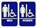 Men & Women's Handicap Restroom Sign Set with Braille | Blue