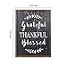 Grateful Thankful Blessed Wall Decor Large Vertical Wooden Framed Home Decor Hanging Rustic Farmhouse Inspirational Signs for Living Room Dining Room Bedroom Housewarming Gift, 12 x 16 inch