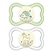 MAM Glow In the Dark Sensitive Skin Pacifiers, Baby Pacifier 6+ Months, Best Pacifier for Breastfed Babies, 'Air Night' Design Collection, Unisex, 2-Count primary