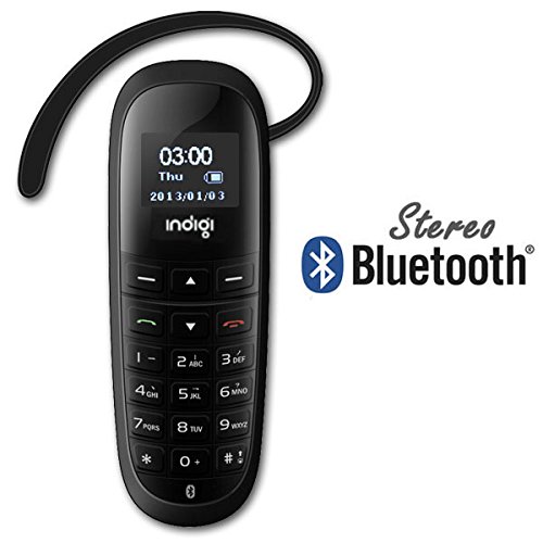 inDigi® A2DP Stereo Bluetooth Headset Mini Phone w/ Dialer Keypad 0.66