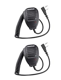 Paquete de 2 bf-112 2Pin individual push-to-talk (PTT) de mano altavoz micrófono para Kenwood TK-272 Puxing PX777 Wouxun KG-699E TYT BAOFENG UV-5R 888S H777 UV82 Radio de dos vías Walkie Talkies 2Pin