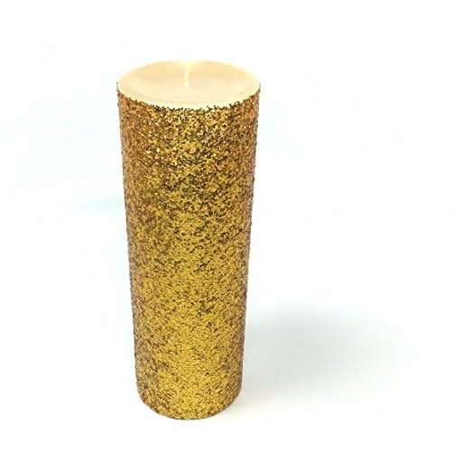 Gold Glitter Pillar Candle Wedding & Party Decor Choose 4
