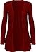 Ladies Women Boyfriend Open Cardigan with Pockets Wine