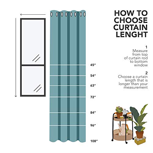 Deconovo Teal Curtains Window Panels Thermal Insulated Blackout