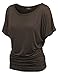 MBJ WT817 Womens Dolman Drape Top with Side Shirring XXL Brown