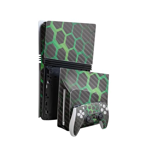 Carbon Fiber Skin Compatible with PlayStation 5 Pro Bundle + Disc Drive for PS5…