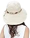 HINDAWI Sun Hats for Women Packable Wide Brim UV Protection Beach Hat,Beige