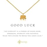 Lucky Small Elephant Pendant Necklace Gold Dipped, Lucky Symbol, 16