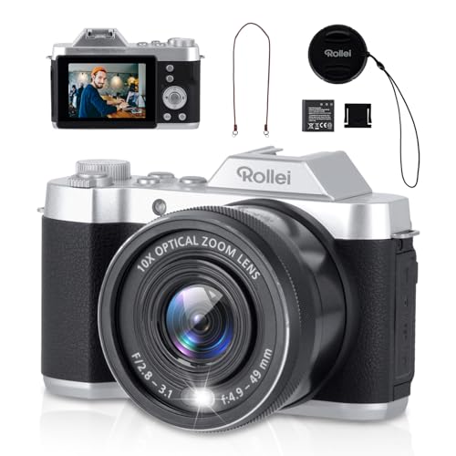 Rollei Camara Digital 64MP 4K Powerflex 10x Retro con Zoom Óptico 10X