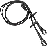 HORZE Slender Grippy Horseback Riding English Web Reins with Hand Stops