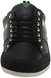 Lacoste Men's Chaymon Sneaker, Blk/Wht Leather, 10.5