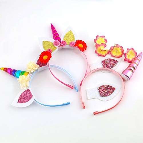 Koogel 255 Pcs Unicorn Headband DIY Kit, Unicorn Headband DIY Unicorn Craft Kids Craft Headbands Crafts Making Kits Gift for Birthdays Parent Child Activities Christmas