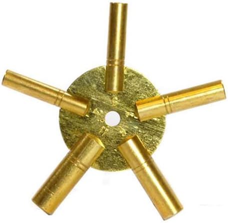 Universal Brass Clock Winding Key - Even Sizes 2 4 6 8 10