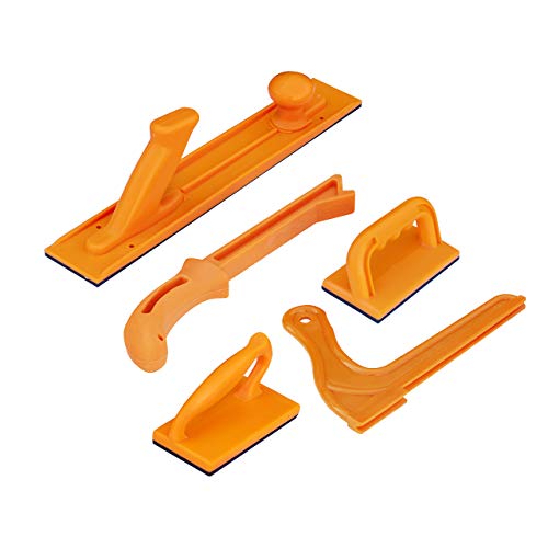 POWERTEC 71009 Safety Push Block and Stick Set | 5 Pack | Ergonomic Handles with Max Grip | Push blocks and Sticks for Table Saw, Jointers and Woodworking | for Woodworker Safety & Control