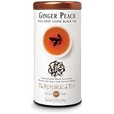The Republic of Tea Ginger Peach Black Full-Leaf Loose Tea 3.5 oz Tin, Steeps 50 Cups | Caffeinated
