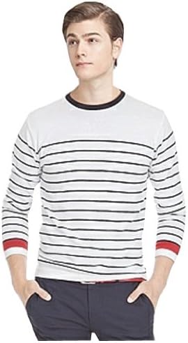 Amazon Vonin ニット ボーダー 丸首 ニットセーター メンズ ニット セーター メンズ セーター メンズ ニット トップス ニット メンズ Knit Tops にっと とっぷす カジュアル きれいめカジュアル 大人カジュアル メンズ ボーダー ニット メンズ 長袖
