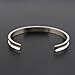 Zuo Bao Stainless Steel Bracelet Grooved Cuff Bangle for Women(Silver)