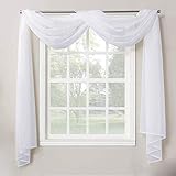 Decotex 1 Piece Sheer Voile Home Decor Fully Hemmed Scarf Valance Swag Topper (54
