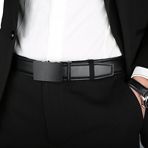 Dante Men's Real Leather Ratchet Dress Belt with Automatic Buckle-Elegant Gift Box(55-0030)