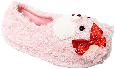 Girls Slippers Kids Bootie Plush Moccasins Rubber Outsole Shoes (Tiffany) Pink Size 11