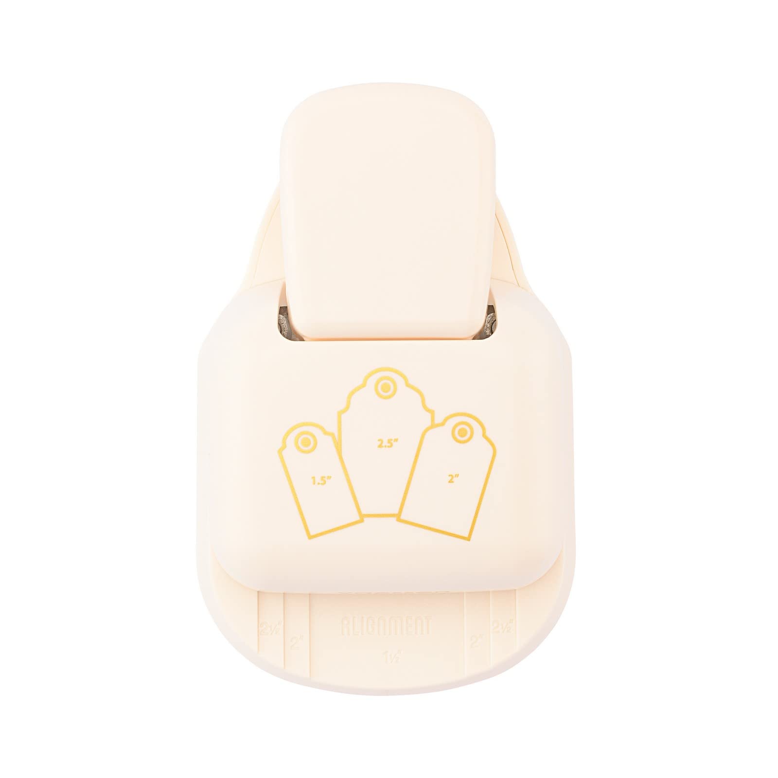 Vaessen Creative 3-in-1 Tag Punch - Scalloped Labels - 3,8 / 5,1 / 6,4 cm - Card Making Supplies - Corner Cutter for Labels, Cards, Invitations and Scrapbook - Crafting Supplies