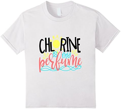 unisex-child Funny Swim Shirt Swimming Pool Chlorine Is My Perfume 4 White