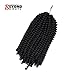1 piece Spring Twist Crochet Braids Bomb Twist Crochet Hair Ombre Colors Synthetic Fluffy Hair Extension 8inch 110g(#1)