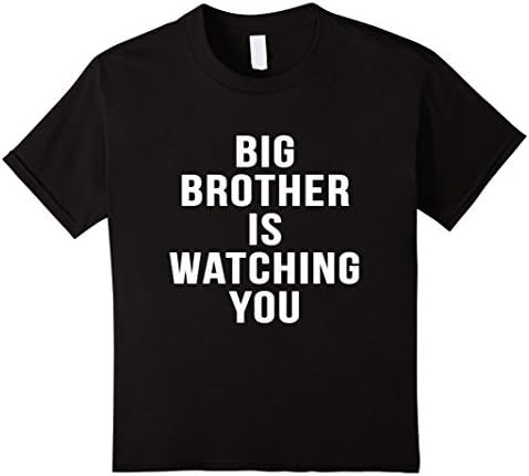 unisex-child Big Brother Is Watching You Novel Sayings Funny Book Shirts 6 Black