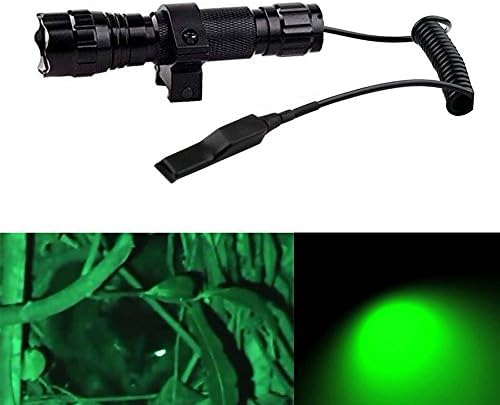 Decaker Green Light LED Coyote Hog Pig Varmint Predator Hunting Light FlashlightTorch Tactical FlashLight Lamp + Gun Mount + Remote Pressure Switch