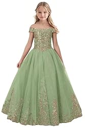 Tulle Flower Girl Dress for Wedding Sparkly