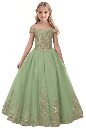 Tulle Flower Girl Dress for Wedding Sparkly