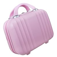 Lzttyee Mini Hard Shell Polychrome Cosmetic Case Luggage, Small Travel Portable Carrying Case Suitcase for Makeup (Pink)