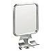 iDesign Forma Suction Bathroom or Shower Shaving Mirror with Shaving Cream and Razor Holder - Brushed Stainless Steel, 6.25