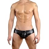 Men's New Black Liquid Metallic Football Bikini Swimsuit By Gary Majdell Sport Size Medium