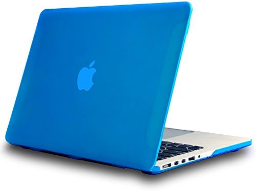 FaNepo Hard Case for MacBook Pro Retina 15 Inch, Translucent Rubber Skin Coated Cover for Mac Book Pro 15.4"-Retina Display (No CD-ROM) (Model: A1398) Blue