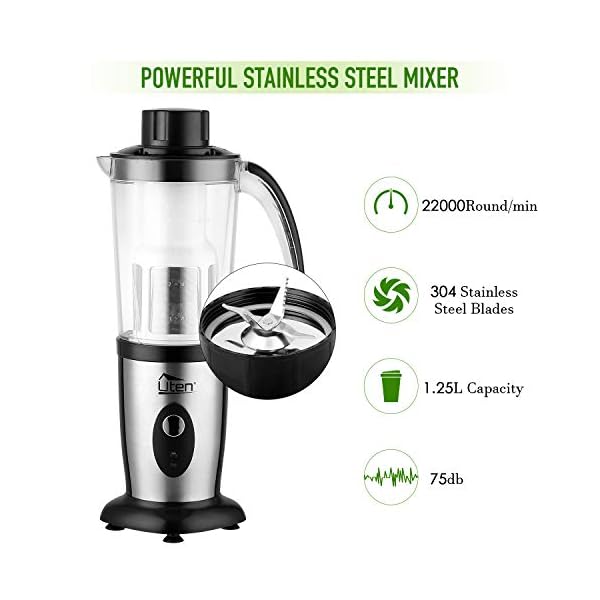 Blender-Food-Processor-Uten-Small-Mini-Portable-Smoothie-Maker-and-Mixer-Family-Personal-Blender-for-Milkshake-Fruit-Vegetables-Drinks-Ice-5-Piece-Set Blender Food Processor, Uten Small Mini Portable Smoothie Maker and Mixer Family Personal Blender for Milkshake, Fruit…