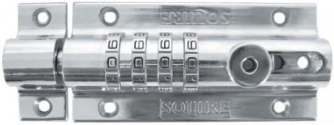 Squire Locks COMBI2CH Combi-Bolt Rustproof Recordable Combination Locking Bolt, Chrome by Squire Locks