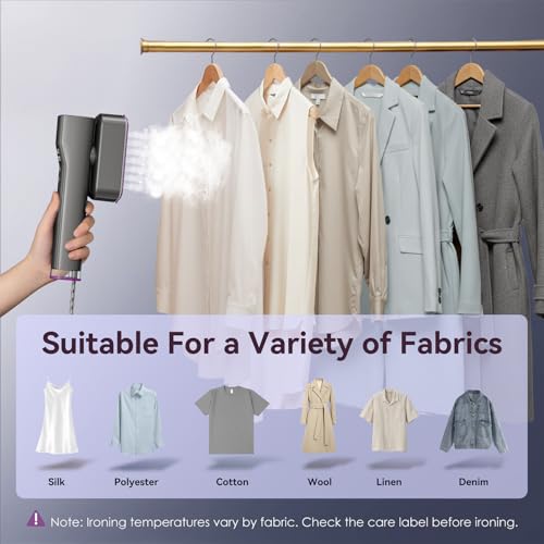 VIWAVE Clothes Steamer Handheld,100-240V Dual Voltage Travel Steamer for Clothes,2-in-1 Steam Iron with 4 Modes & LED Display,1200W Garment Steamer Clothing,Portable Steamer for Global Travel & Home