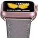 JSGJMY Compatible with Iwatch Band 38mm 40mm 42mm 44mm Women Men Genuine Leather Replacement Strap Compatible with Series 4/3/2/1 Sport Edition (Taupe with Rose Pink Clasp, 42mm 44mm M/L)
