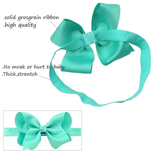 40PCS Baby Grosgrain Ribbon Headbands 4.5Inch Hair Bows Elasict Headband Hair Accessories for Baby Girls Newborns Infantas Toddlers - Thumbnail 4