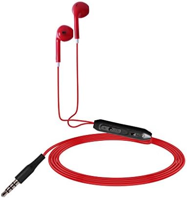 AIFEIMEI EarPods ,with Mic and Volume Control, for iPhone Android 3.5mm Audio Devices - Red