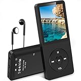 AGPTEK A02 8GB & 70 Hours Playback MP3 Lossless Sound Music Player (Supports up to 128GB),Black