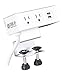 Stand Up Desk Store DeskPower Desktop Charging Station with 2 Port USB and AC Outlets and 10 Foot Extension Cord (White)