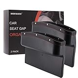 MOPANXI Car Seat Pockets PU Leather Car Console Side Organizer Seat Gap Filler Catch Caddy with Non -Slip Mat 9.2x6.5x2.1 inch Black (2 Pack)