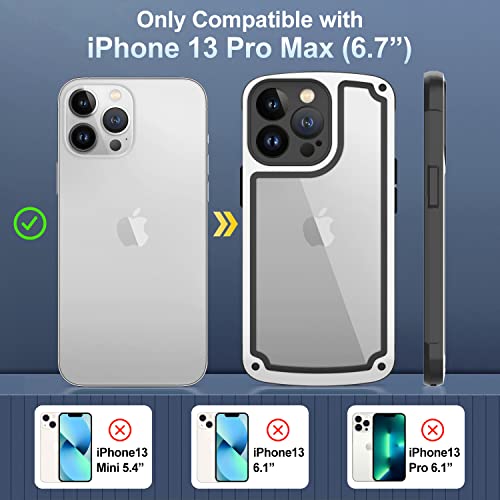 UMUTOO Protective iPhone 13 Pro Max Case [Military Grade Drop Protection] Slim Fit Translucent Back Clear Shockproof Case for iPhone 13 Pro Max 6.7